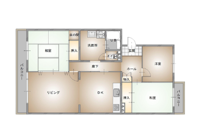 マンションリノベーション前の間取り図