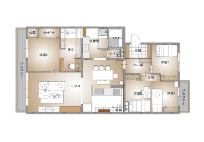 マンションリノベーション後の間取り図